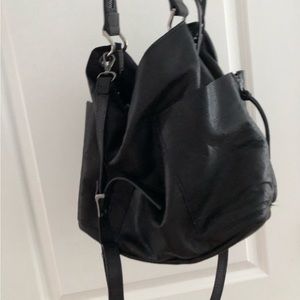 Black leather Zara ladies bag with removable shoulder strap